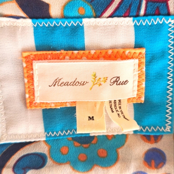 Anthropologie Meadow Rue Flowy Layered Tank Menon Geometric Blue Medallion - Picture 5 of 10